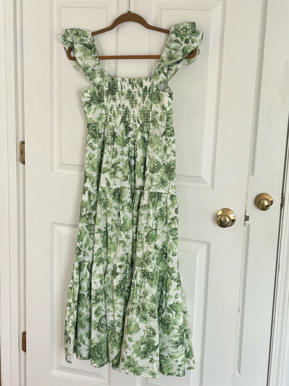 Abercrombie & Fitch Ruffle Sleeve Poplin Midi Dress Size SP Small Petite - Picture 4 of 6
